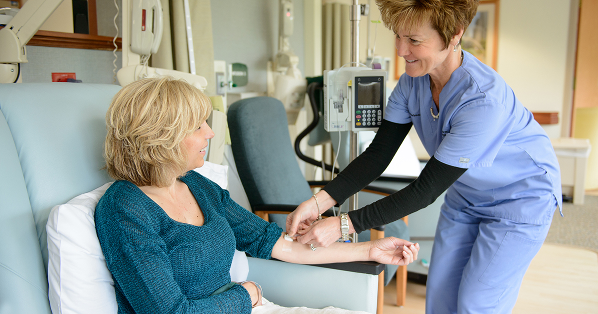 a cancer patient receiving chemotherapy